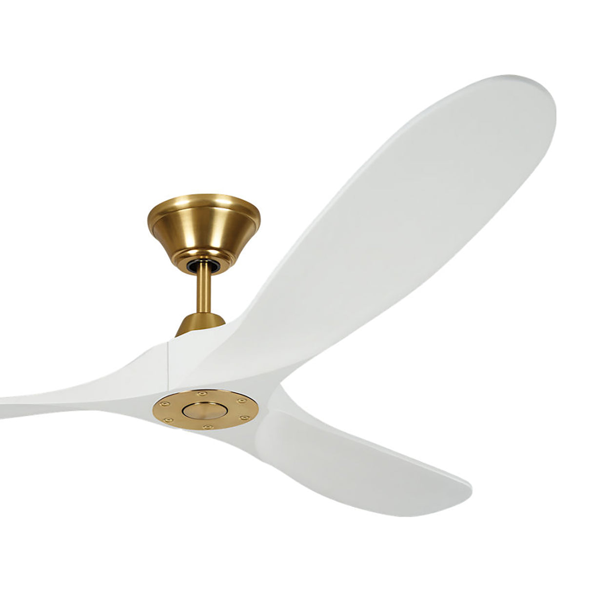 Egret Ceiling Fan 60", Matte White Oak and Modern Brass