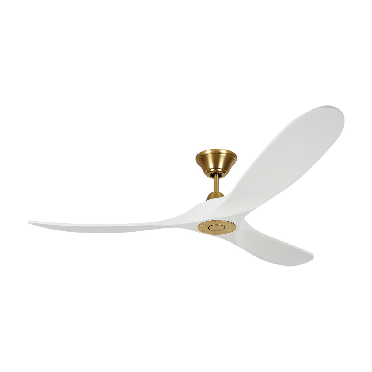 Egret Ceiling Fan 60", Matte White Oak and Modern Brass