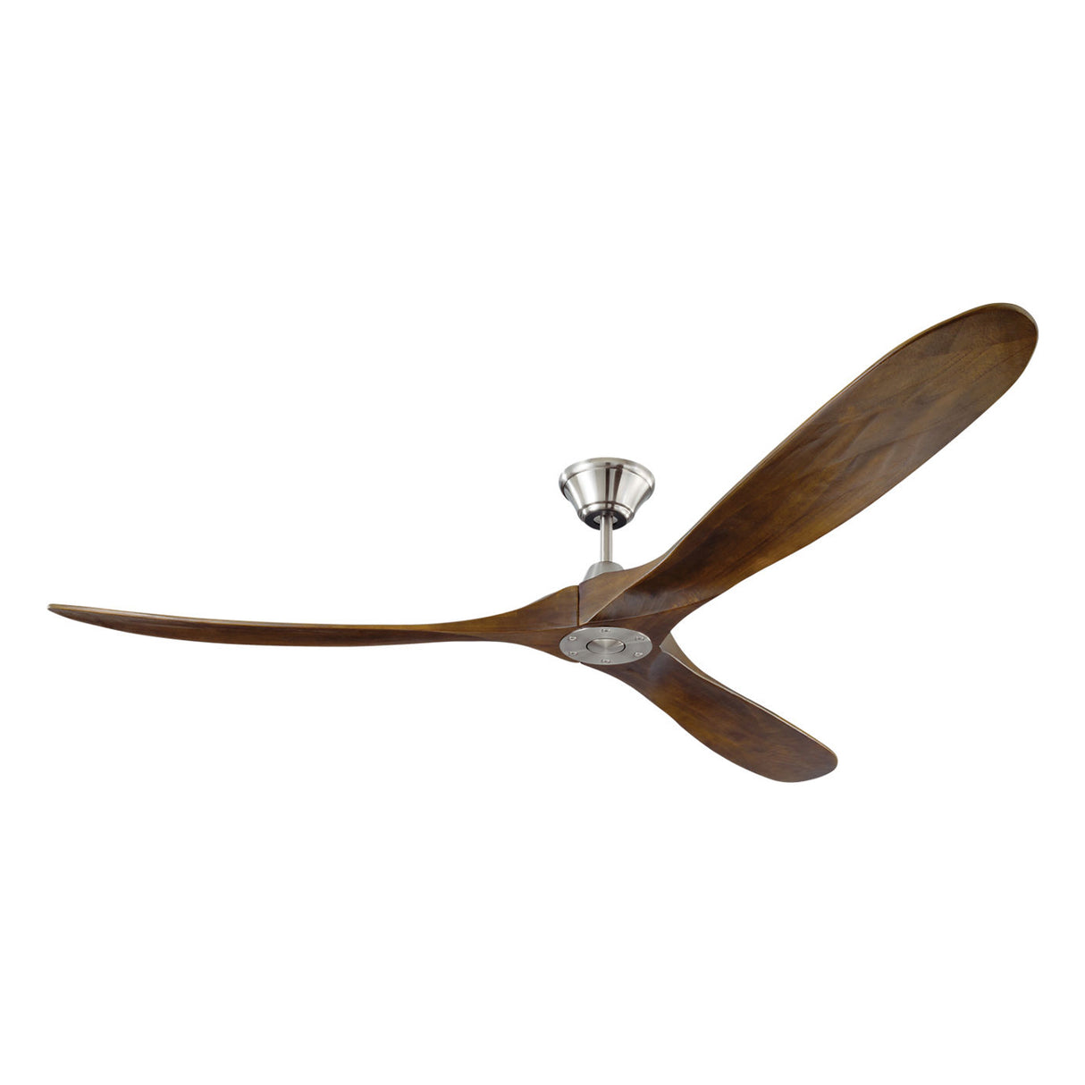 Egret Ceiling Fan 70", Walnut Wood and Brushed Steel