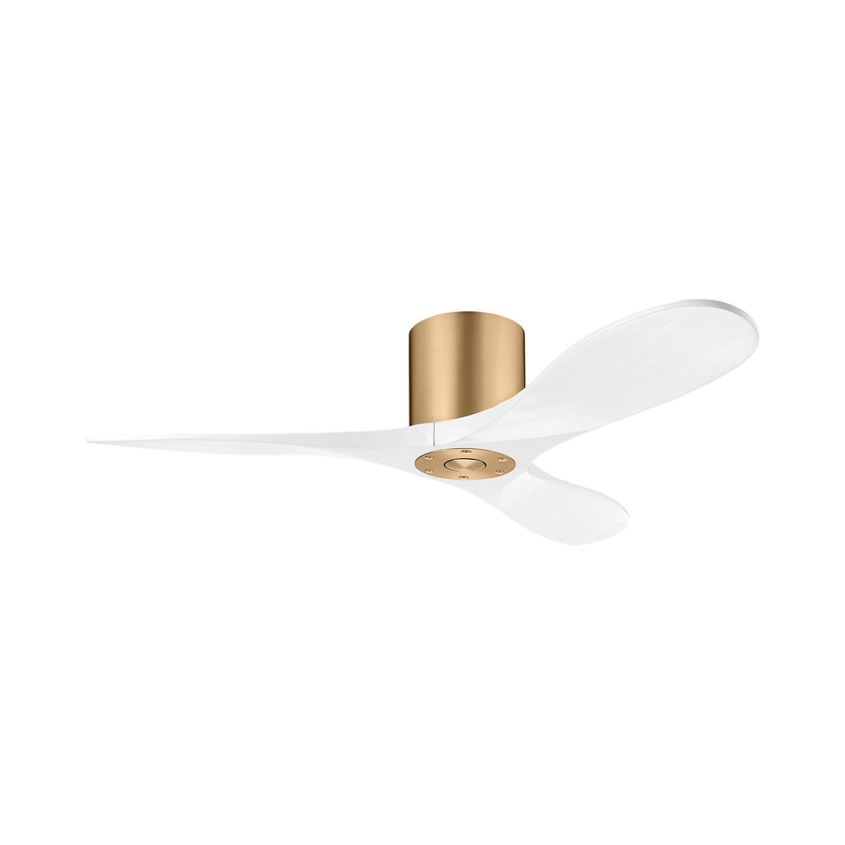 Eider Smart Ceiling Fan 44", Matte White Oak and Modern Brass