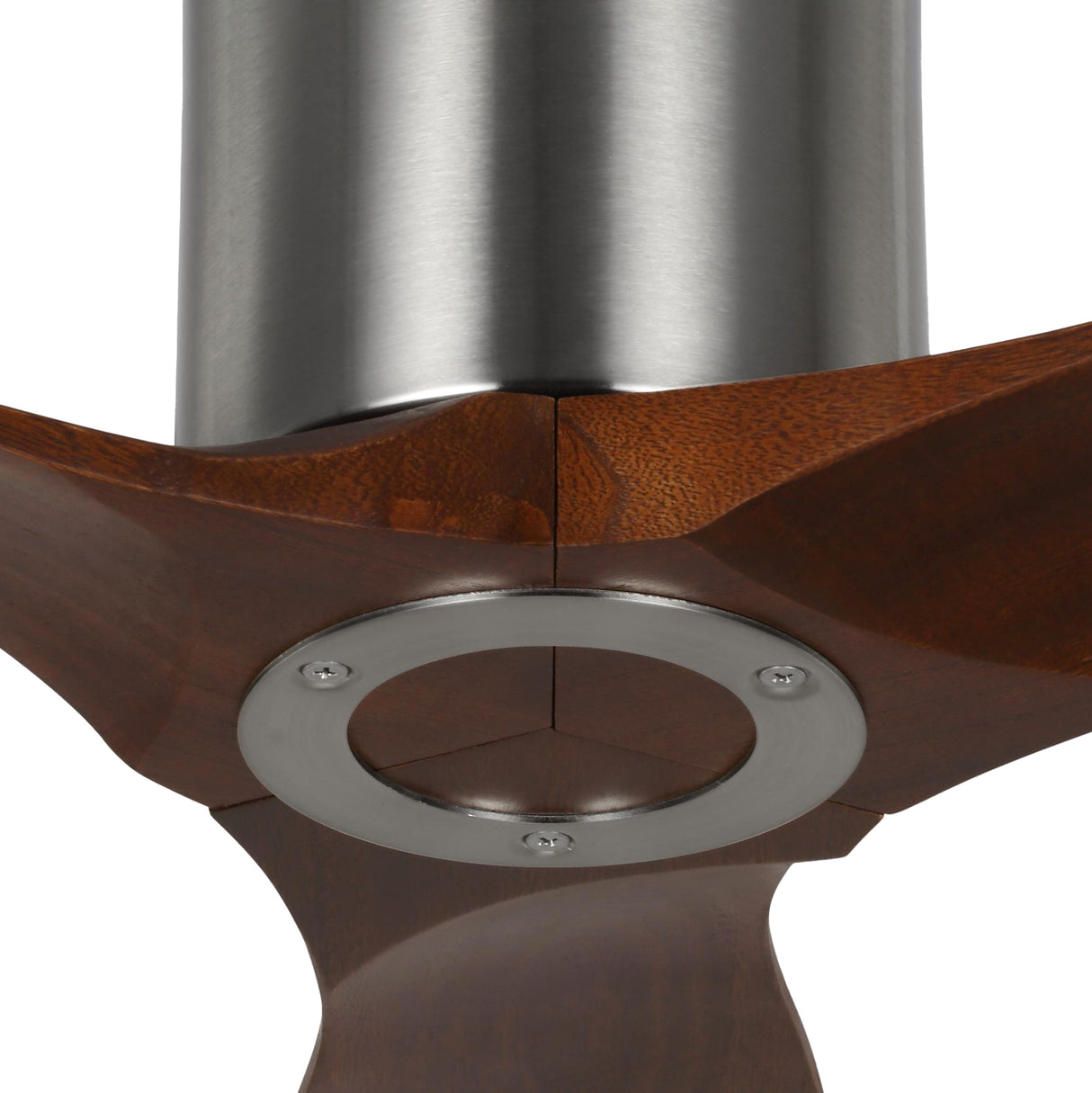 Harrier Smart Ceiling Fan 52", Walnut Wood and Brushed Steel