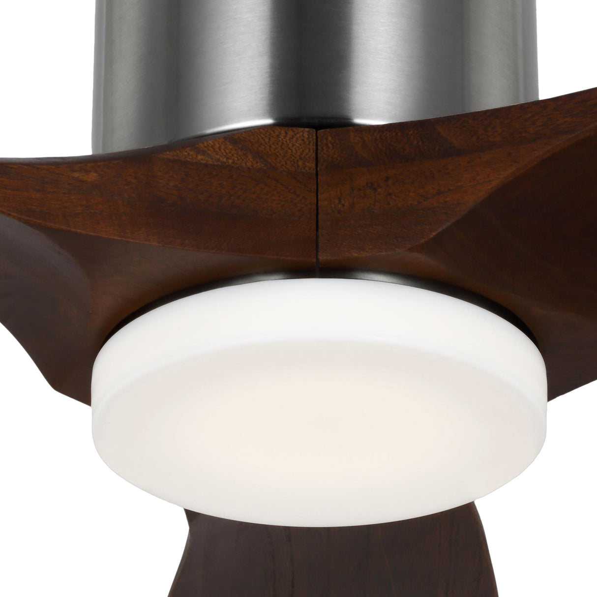 Harrier LED Smart Ceiling Fan 52", Walnut Wood and Brushed Steel