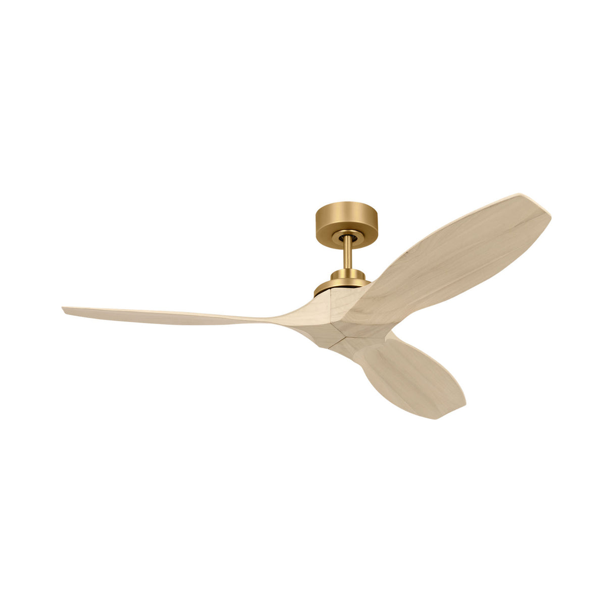 Heron Smart Ceiling Fan 52", Whitewash Oak and Modern Brass