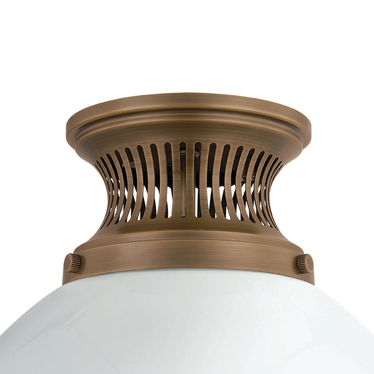 Lennox Small Semi-Flush 12", Vintage Bronze and Milk Glass