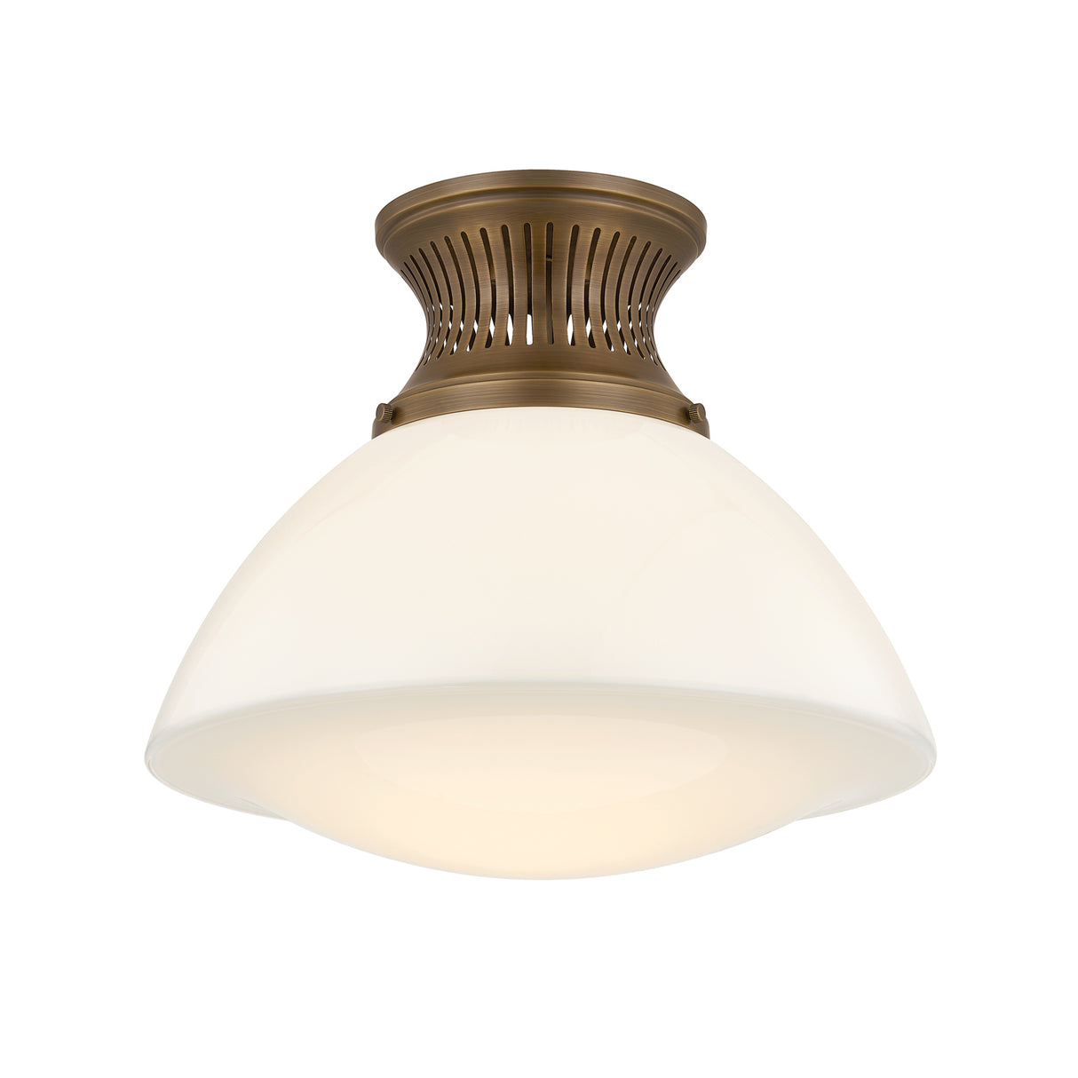 Lennox Medium Semi-Flush 16", Vintage Bronze and Milk Glass