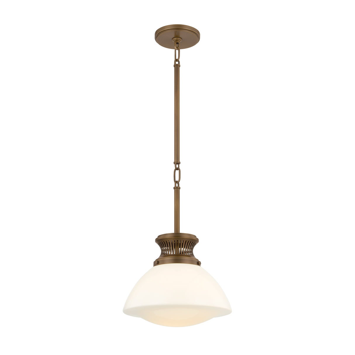 Lennox Small Pendant 12", Vintage Bronze and Milk Glass