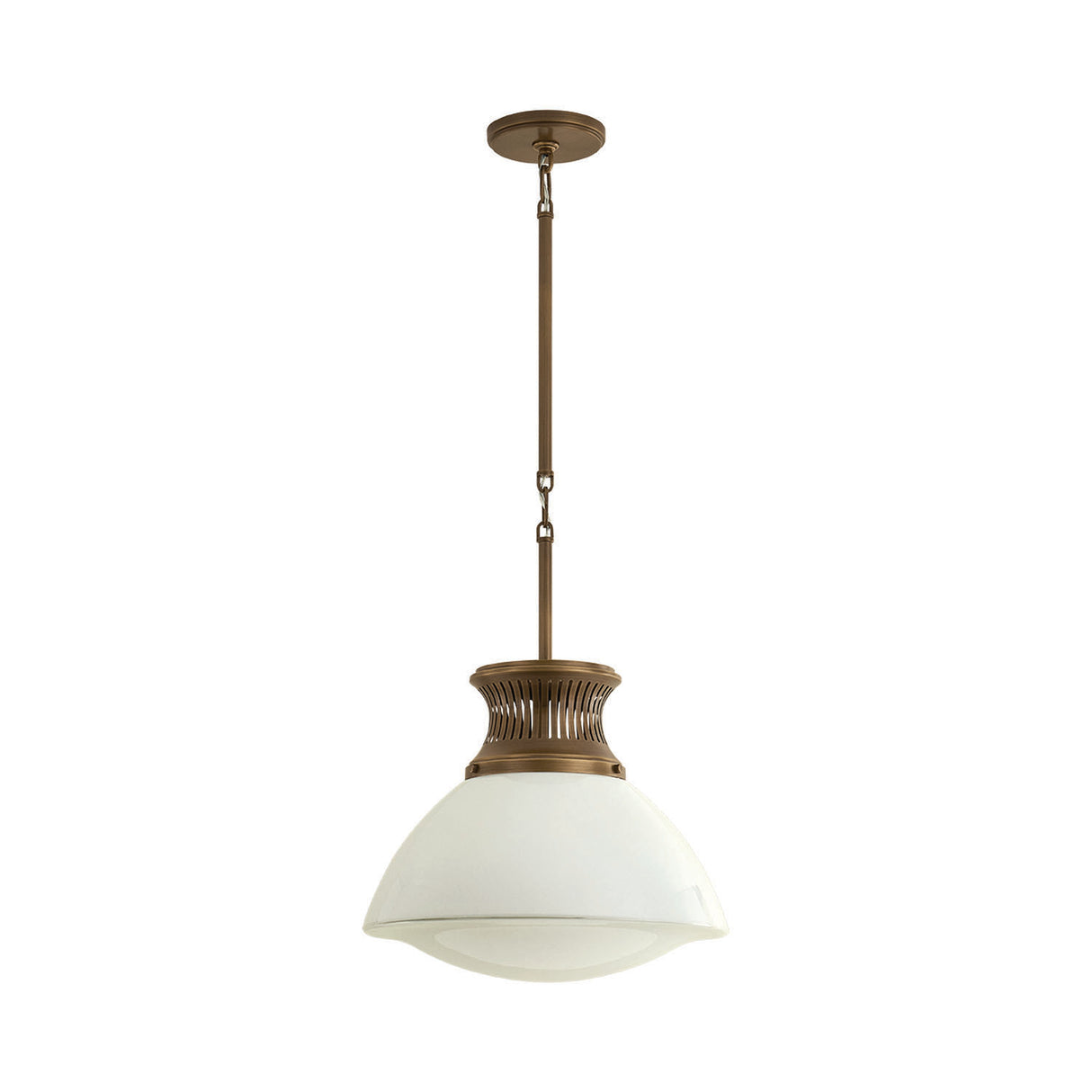 Lennox Medium Pendant 16", Vintage Bronze and Milk Glass
