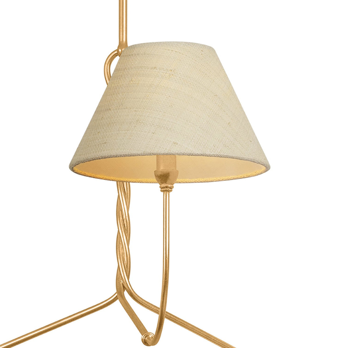 Thornton Chandelier 48", Gold Leaf and Natural