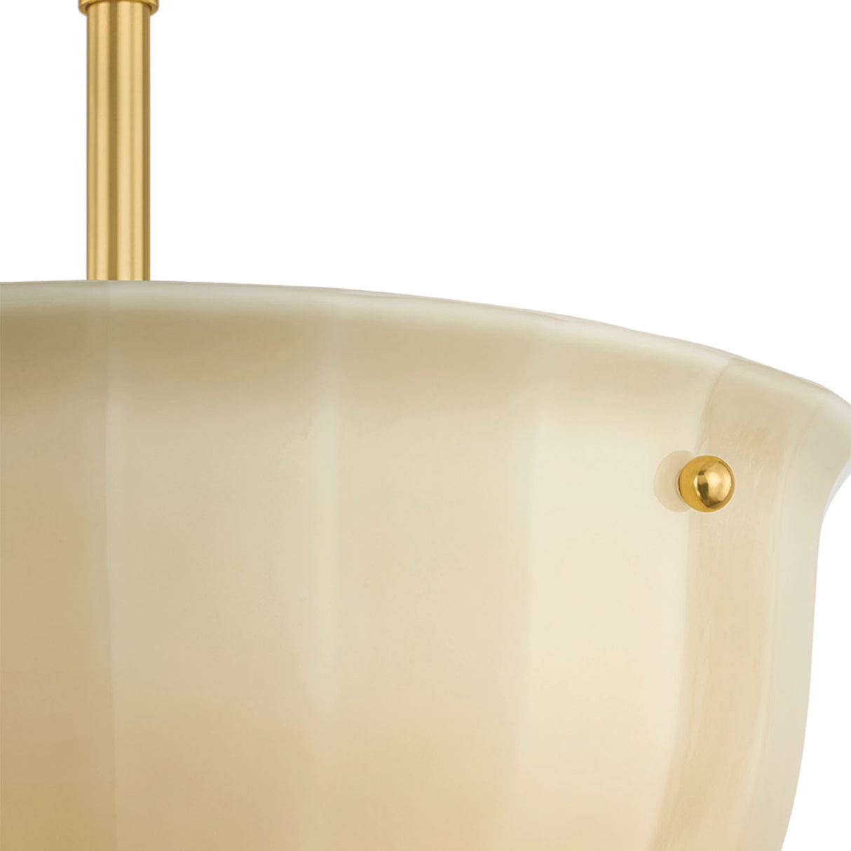 Cortland Semi-Flush 14", Champagne Glass and Aged Brass