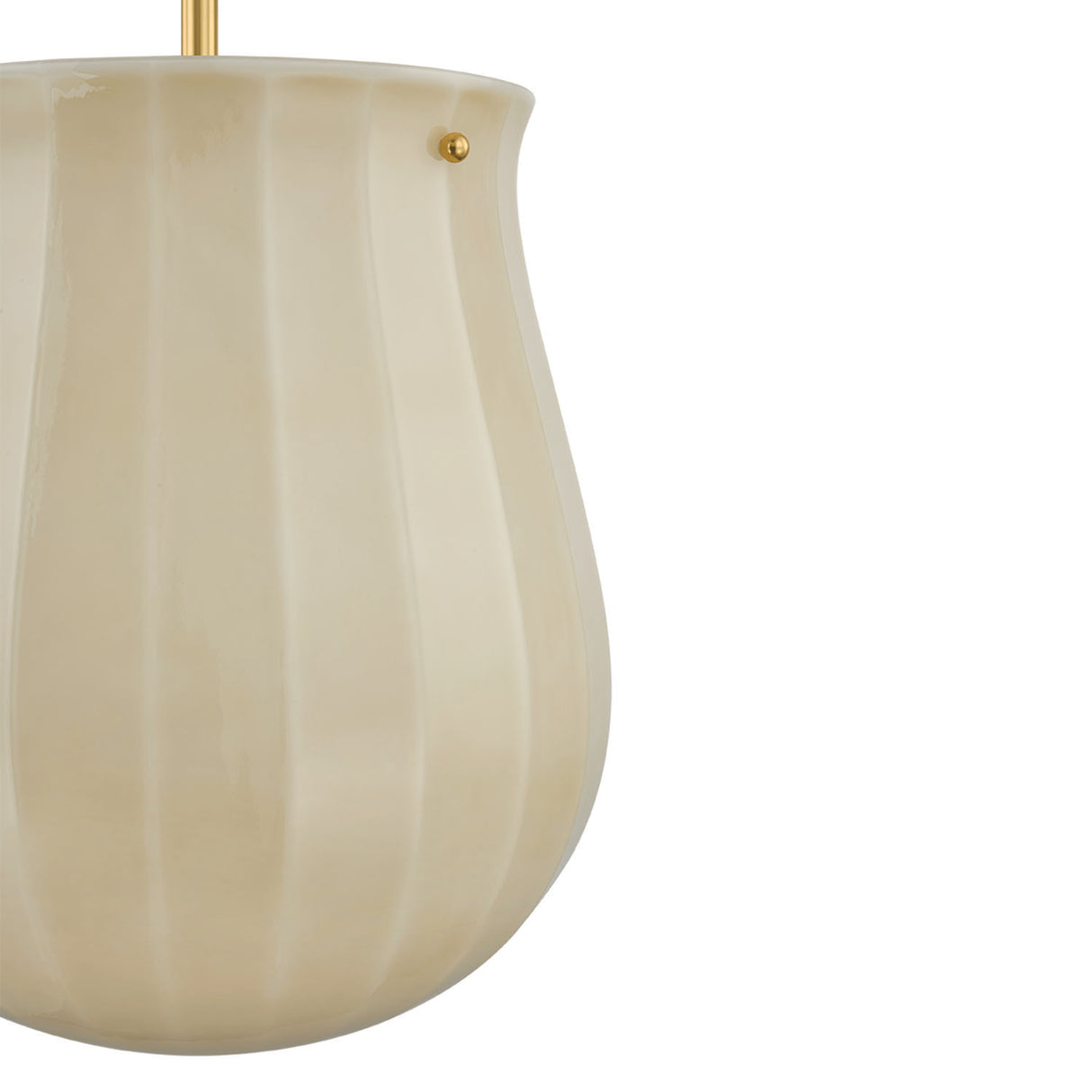 Cortland Medium Pendant 14", Champagne Glass and Aged Brass