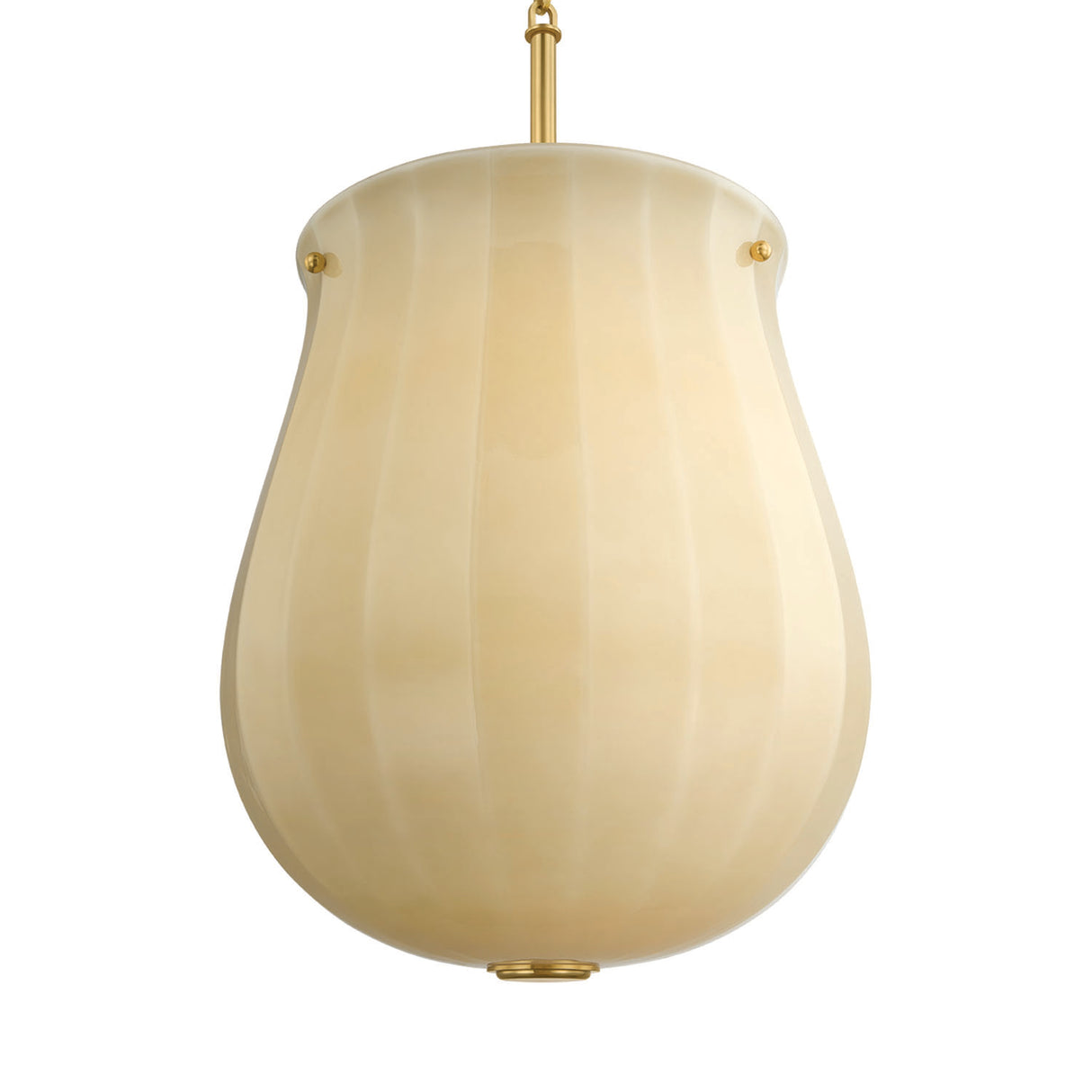Cortland Medium Pendant 14", Champagne Glass and Aged Brass