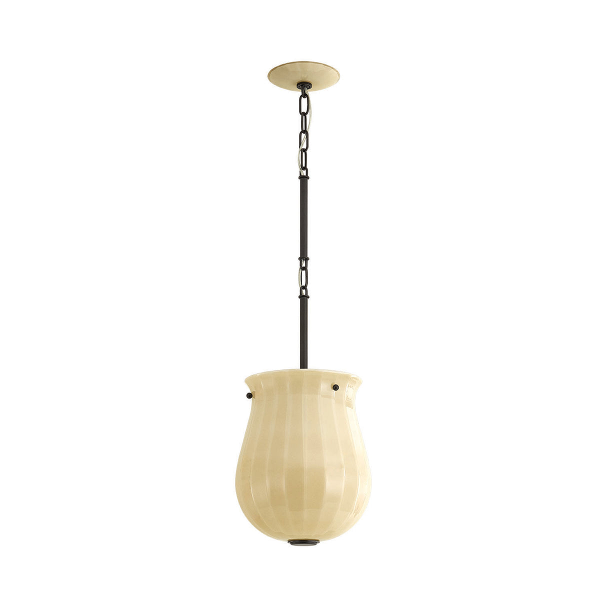 Cortland Small Pendant 10", Champagne Glass and Distressed Bronze