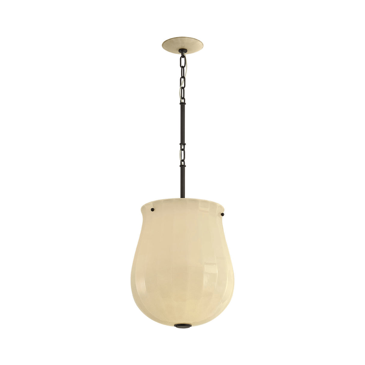 Cortland Medium Pendant 14", Champagne Glass and Distressed Bronze
