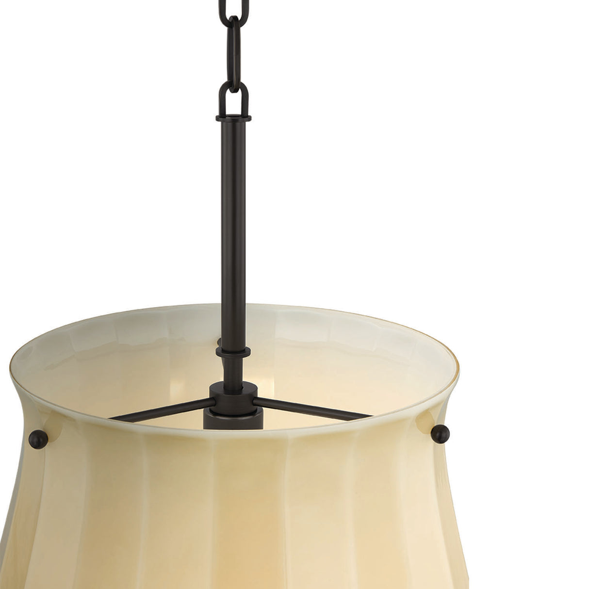 Cortland Medium Pendant 14", Champagne Glass and Distressed Bronze