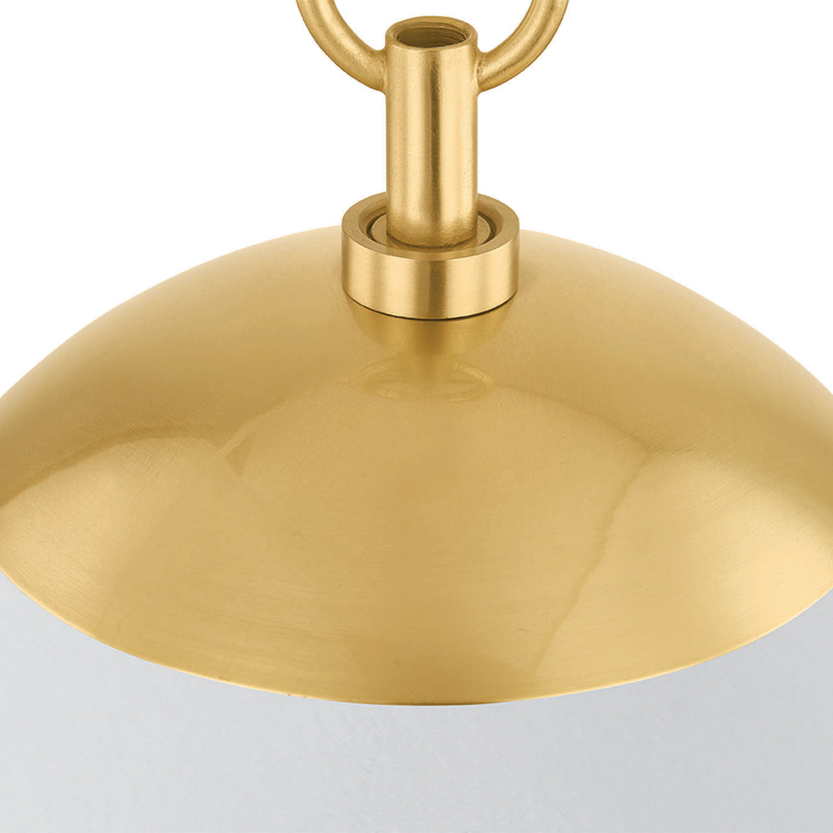 Kelton Medium Pendant 12", Cloud Glass and Aged Brass