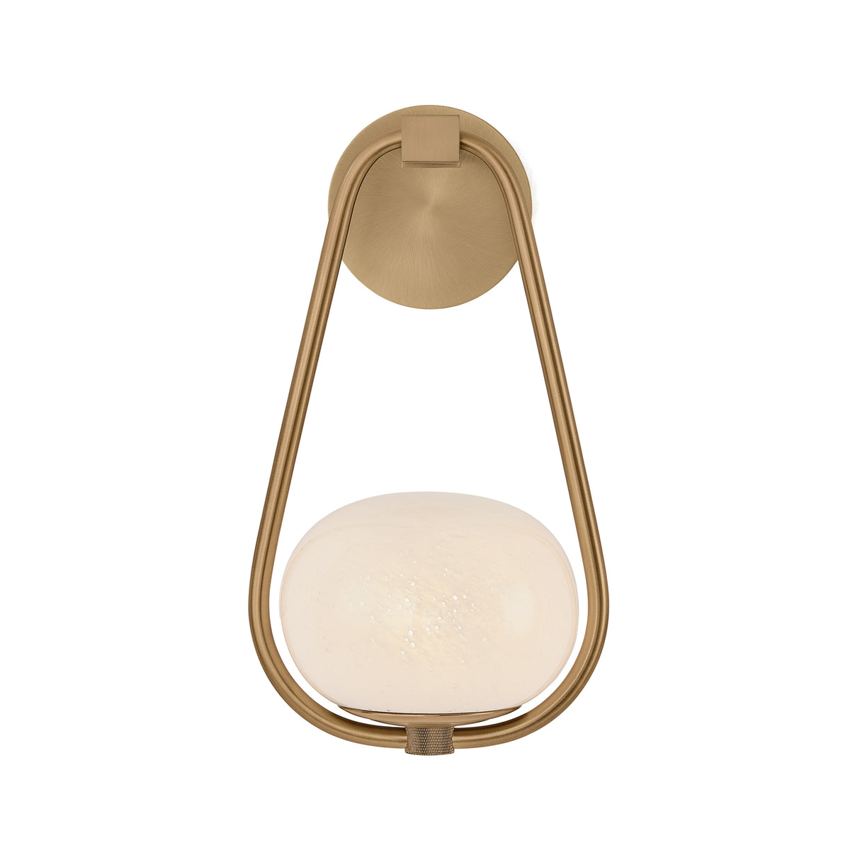 Fenton Wall Sconce 14", Patina Brass and Seeded Cloud Glass