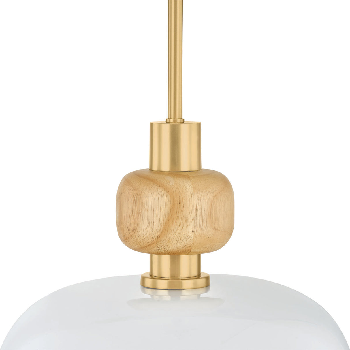 Norden Medium Pendant 16", Aged Brass and Milk Glass