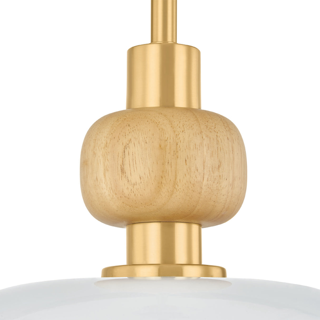 Norden Small Pendant 12", Aged Brass and Milk Glass