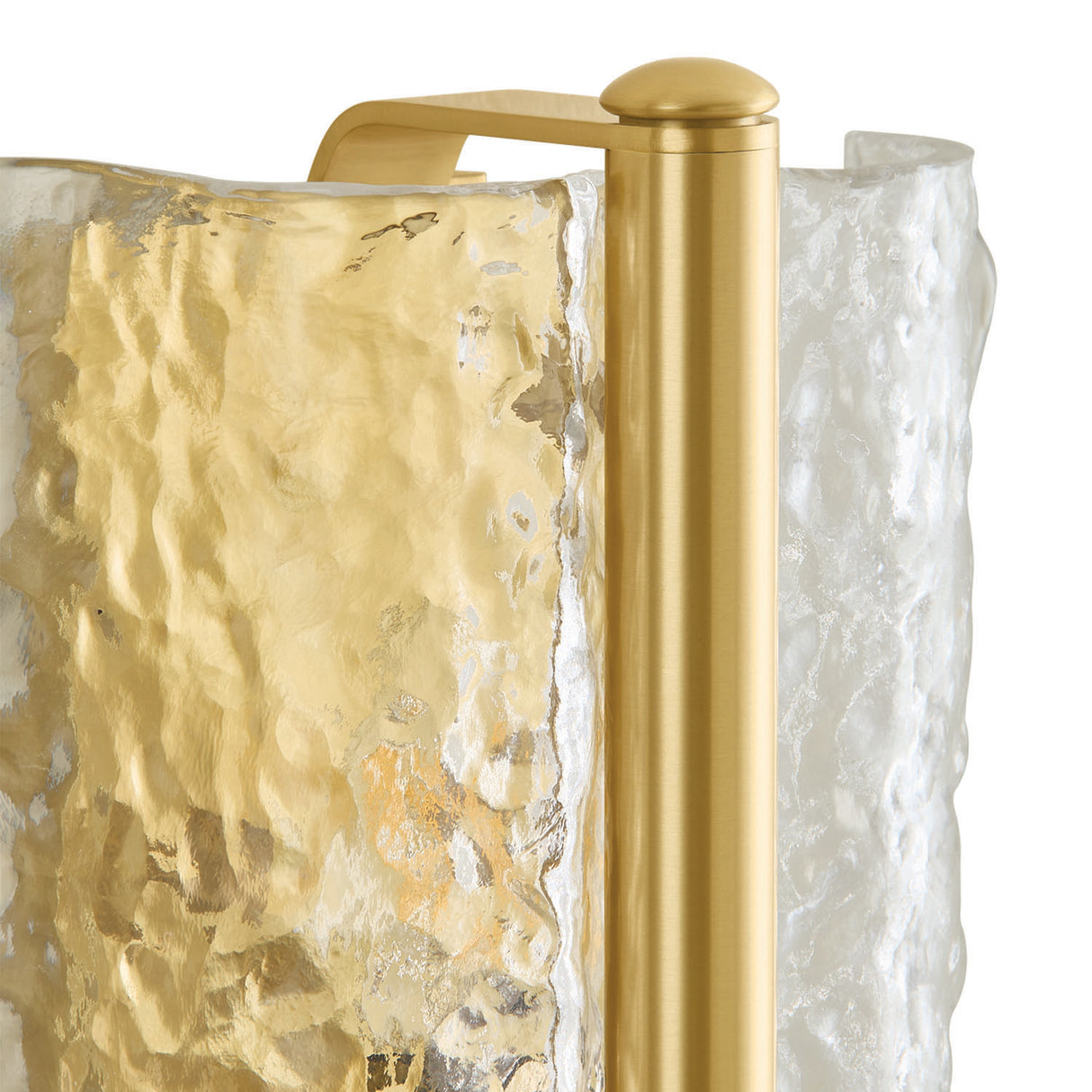 Bristolia Wall Sconce 10", Aged Brass and Clear Piastra Glass