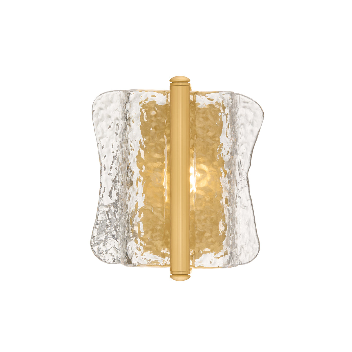 Bristolia Wall Sconce 10", Aged Brass and Clear Piastra Glass