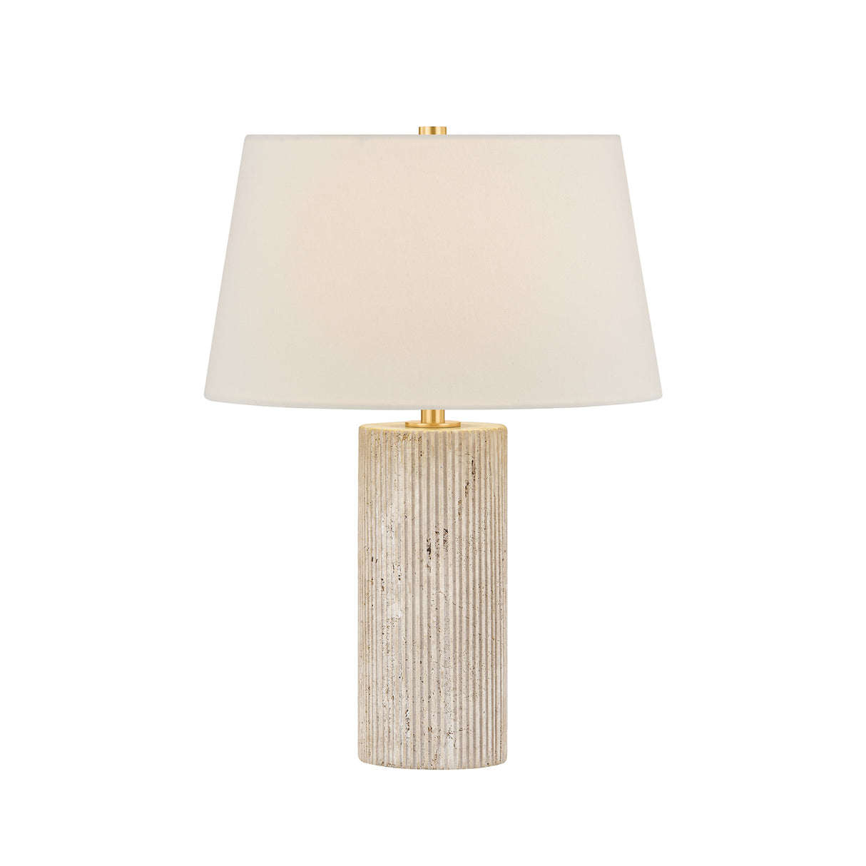 Cassian Table Lamp 22", Fluted Travertine