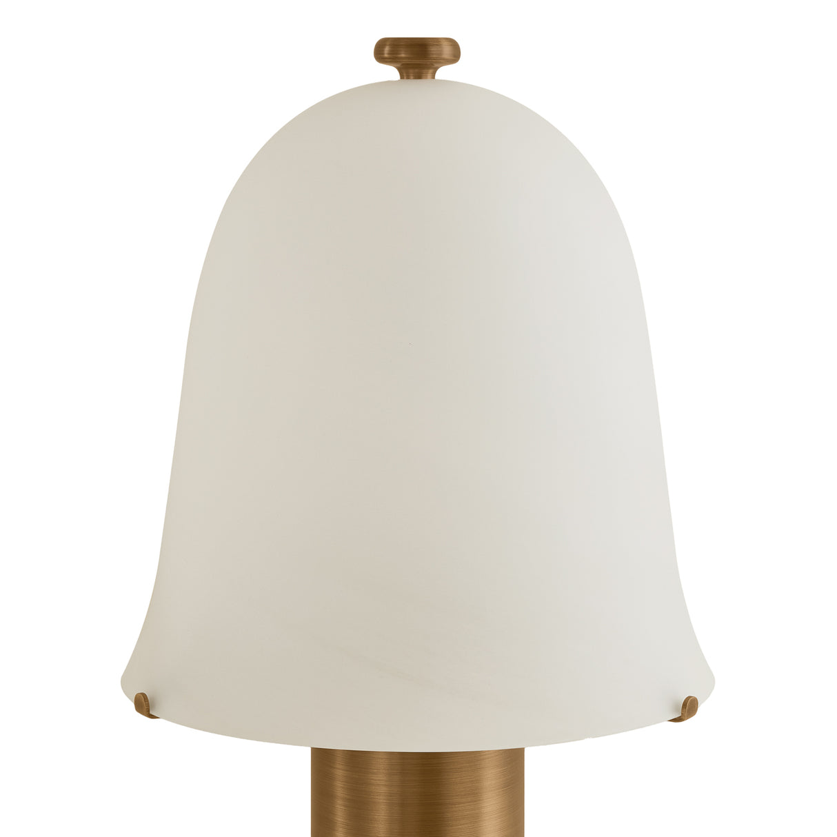Hagan Rechargeable Table Lamp 14", Patina Brass and Cloud Glass