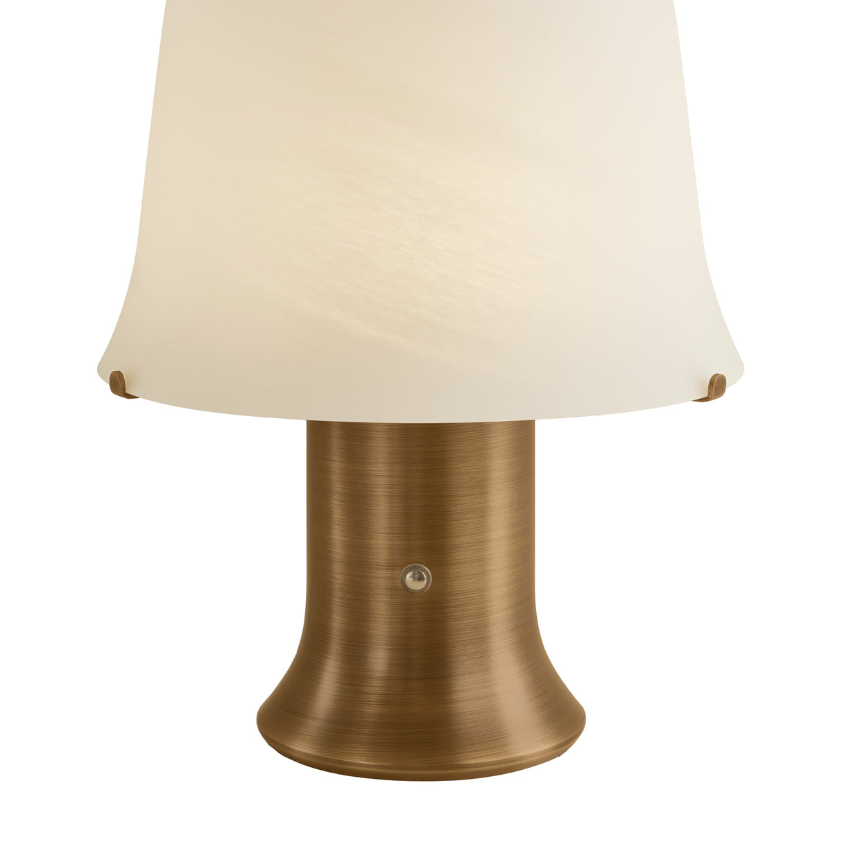 Hagan Rechargeable Table Lamp 14", Patina Brass and Cloud Glass