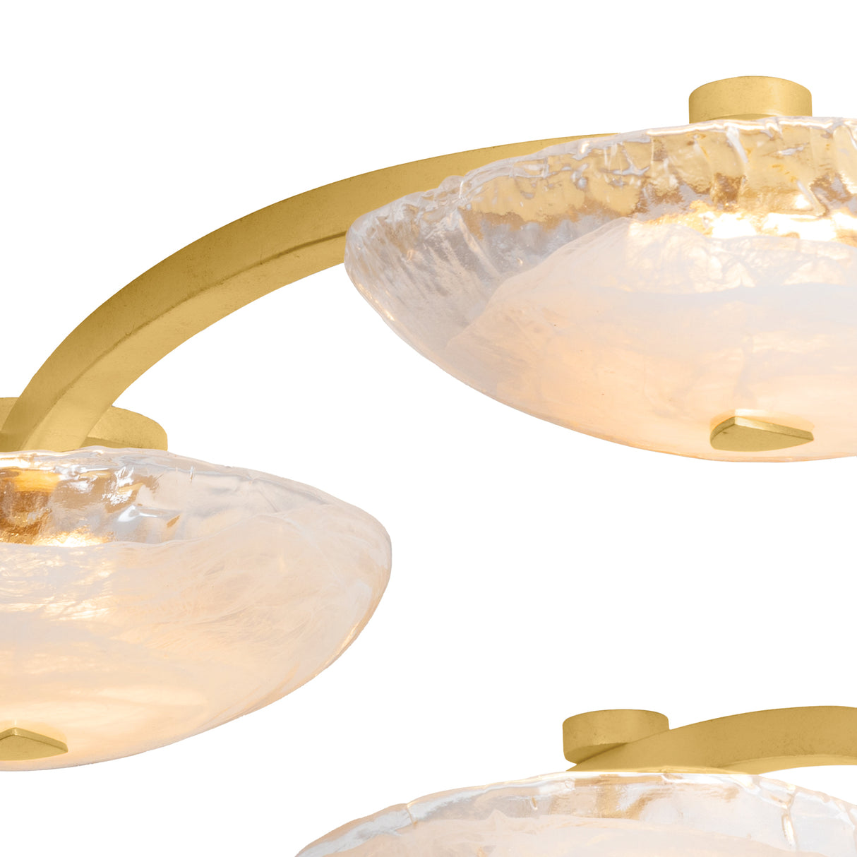 Leona 7 Light LED Semi-Flush 50", Gold Leaf and Piastra Glass