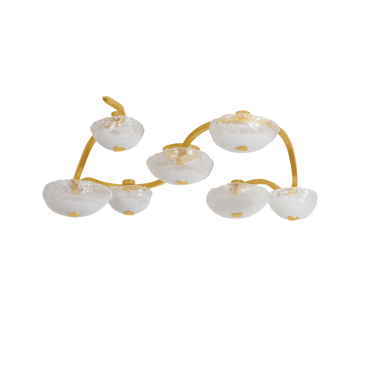 Leona 7 Light LED Semi-Flush 50", Gold Leaf and Piastra Glass