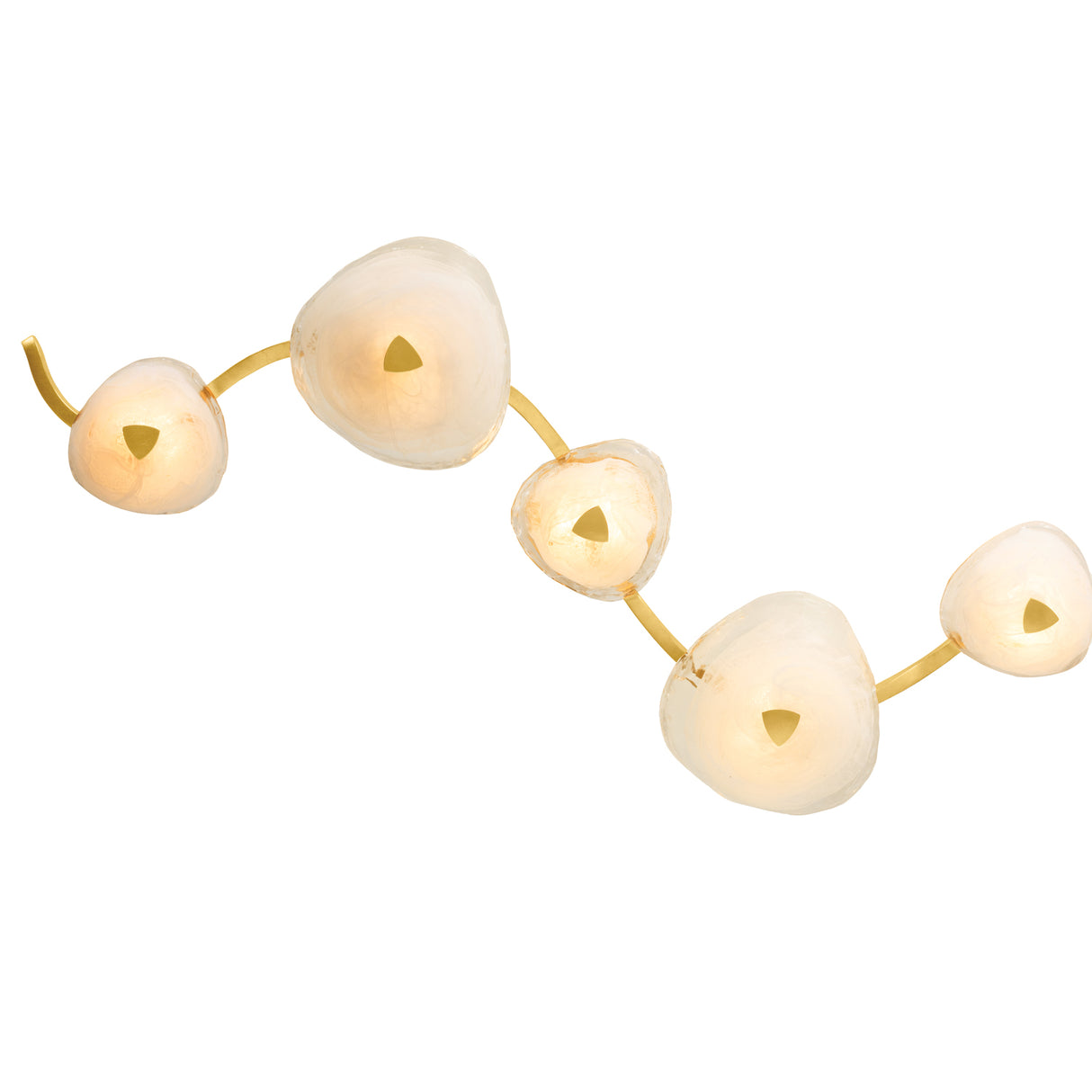 Leona 5 Light LED Semi-Flush 64", Gold Leaf and Piastra Glass