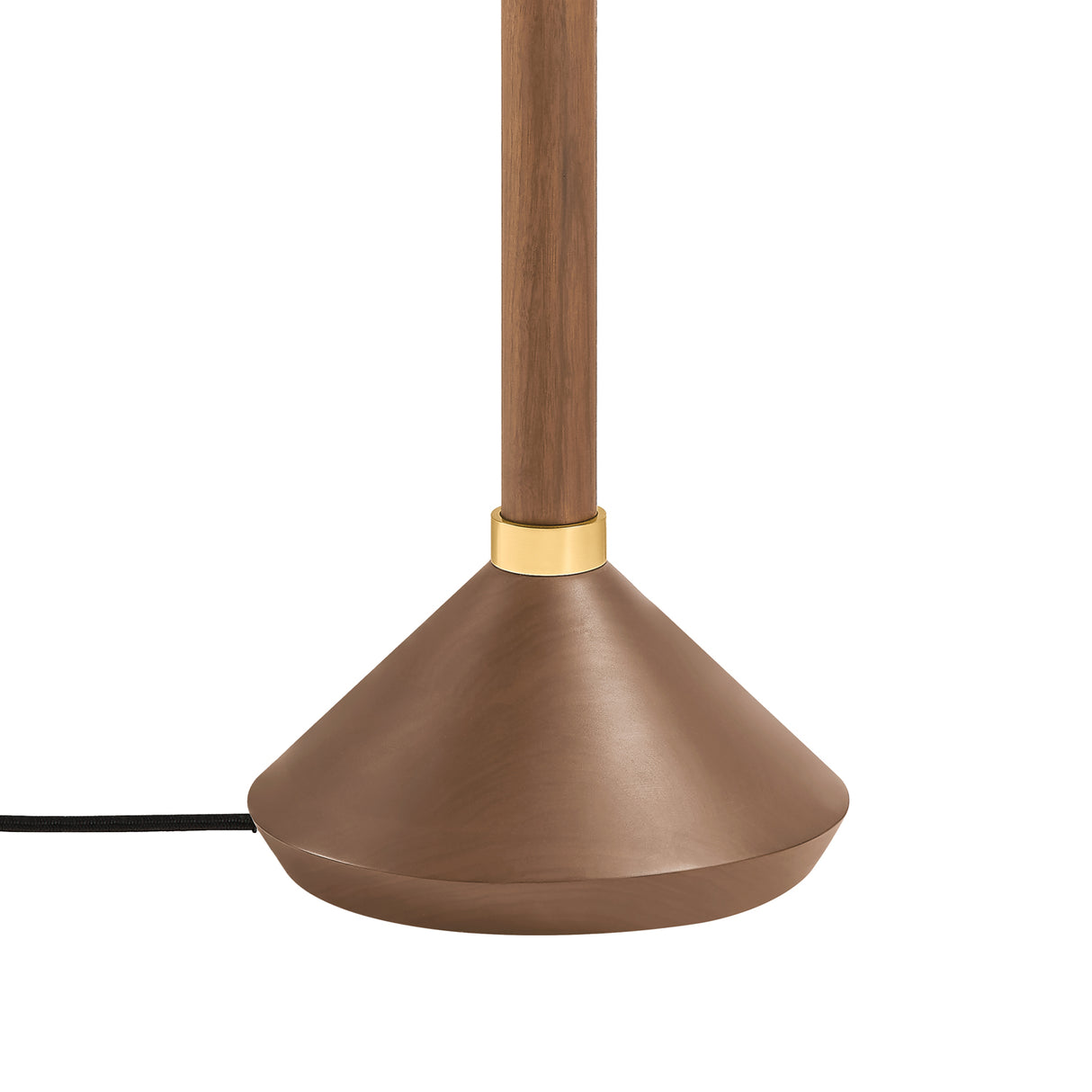 Huegus Floor Lamp 65", Walnut and Aged Brass