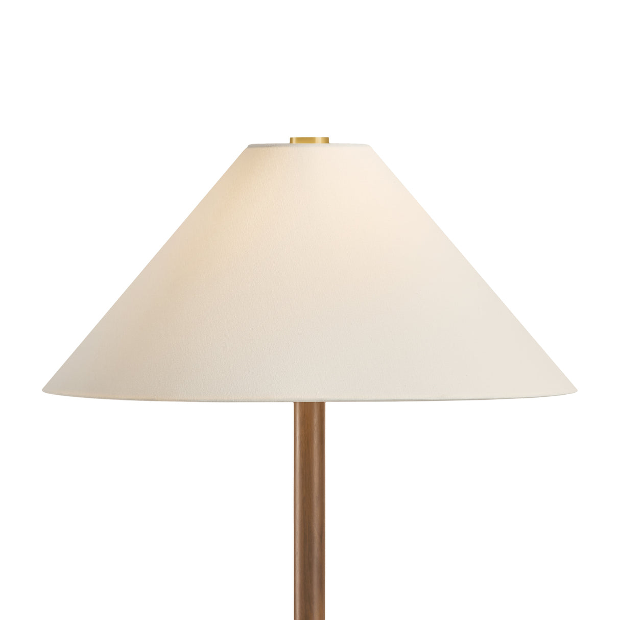 Huegus Floor Lamp 65", Walnut and Aged Brass