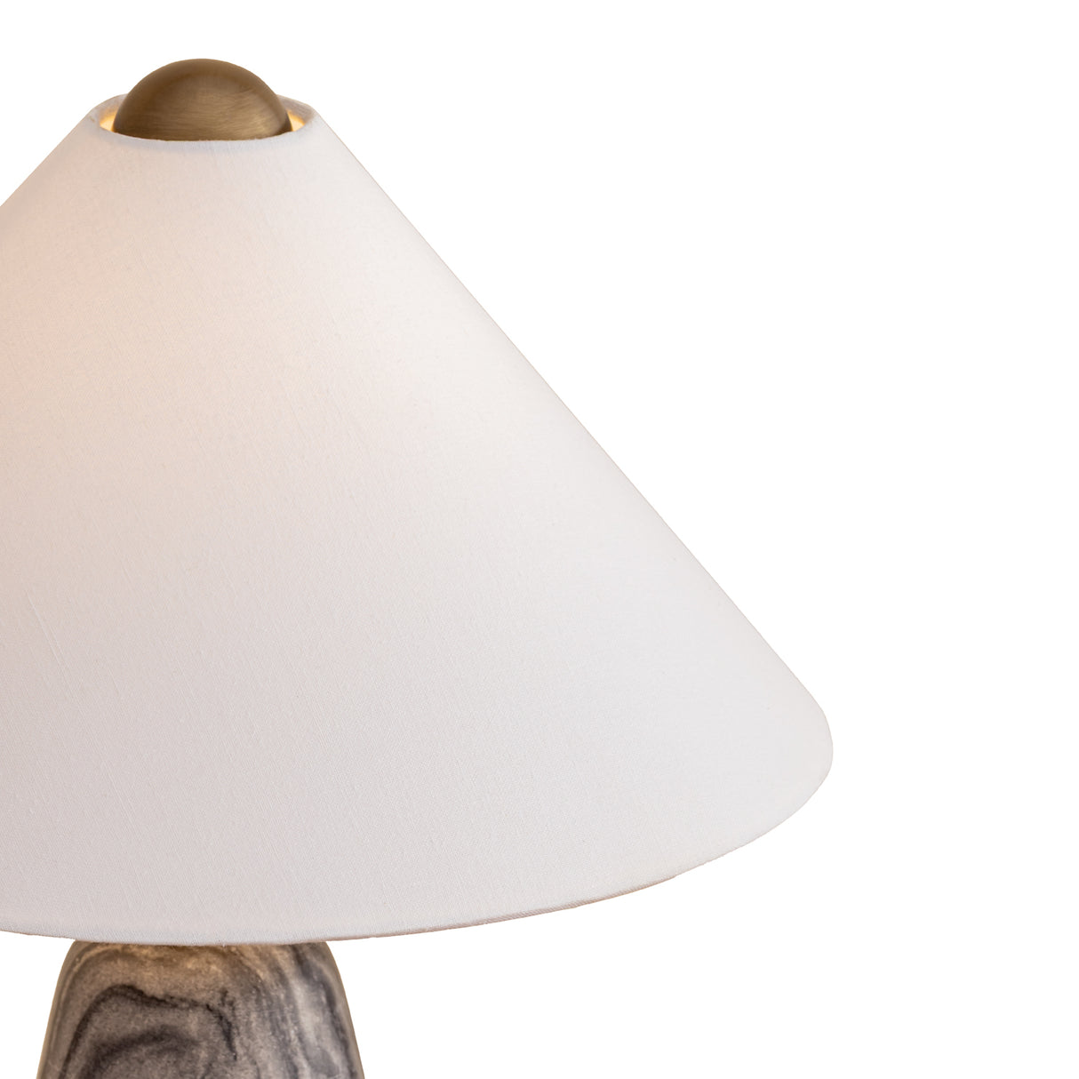 Hendrix Table Lamp 19", Gray Marble and Patina Brass