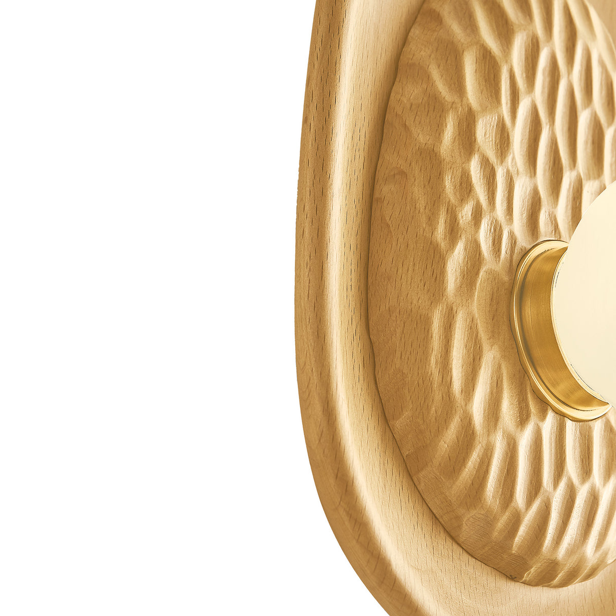 Sybella Wall Sconce 11", Beech Wood and Aged Brass