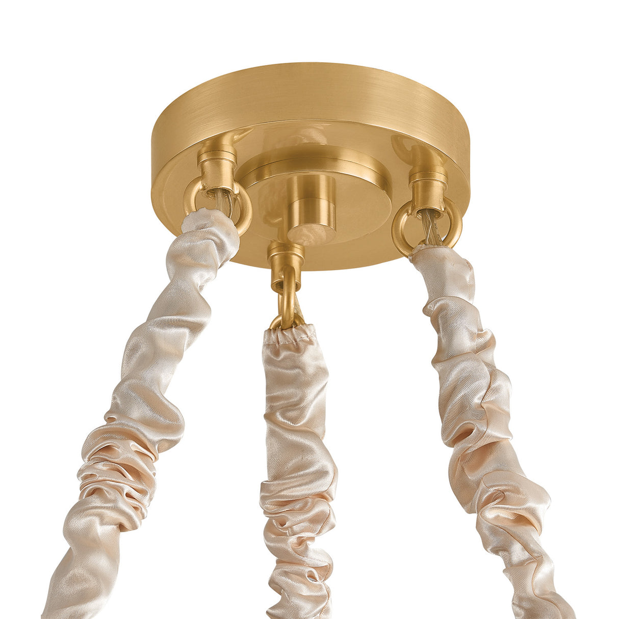 Elisha 3 Light Swag Chandelier, Cloud Glass and Aged Brass