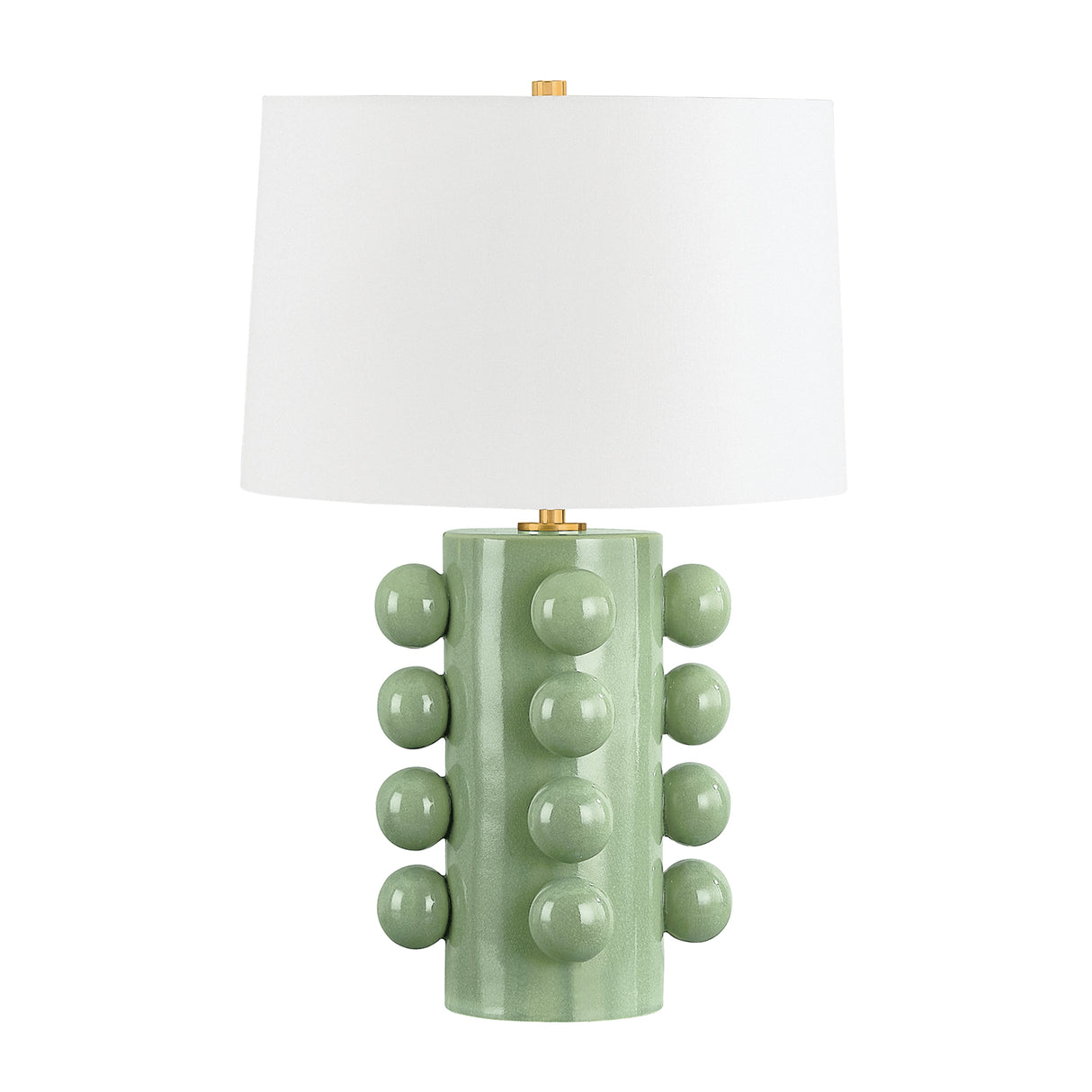 Tavia Table Lamp 26", Sage Crackle Ceramic and Aged Brass