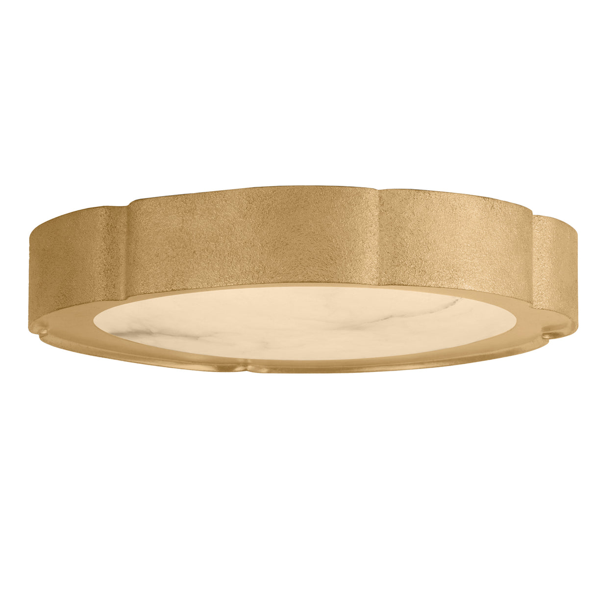 Wilona Medium LED Flush Mount 15", Gold Leaf and Alabaster