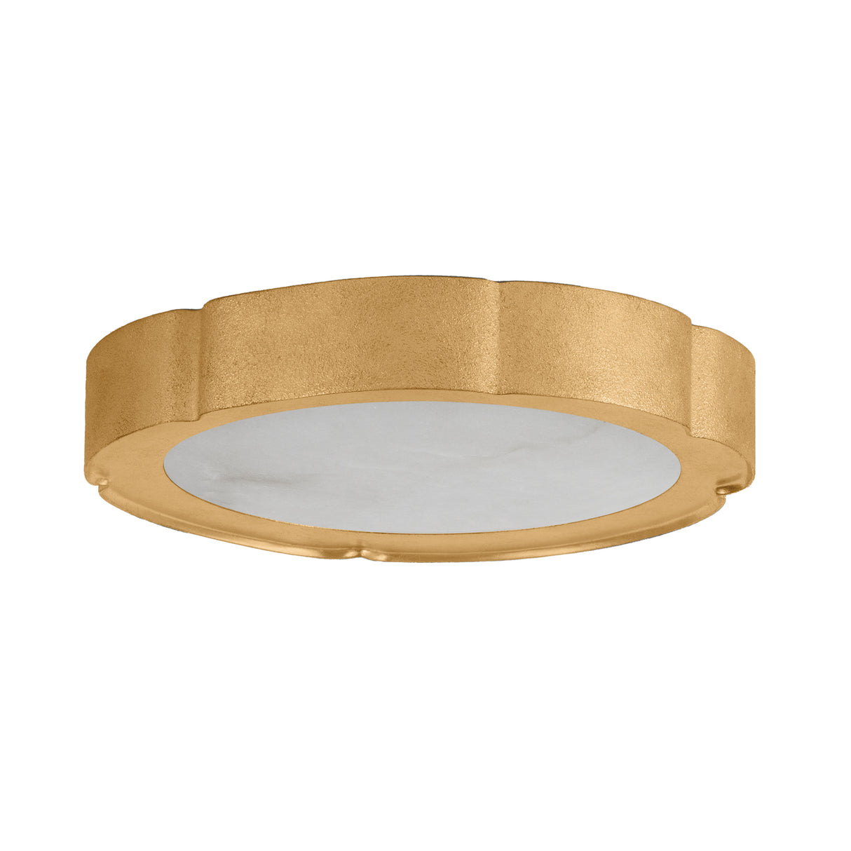 Wilona Medium LED Flush Mount 15", Gold Leaf and Alabaster