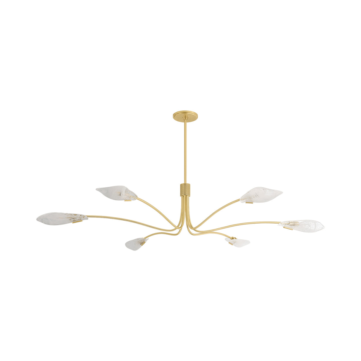 Xenia 6 Light Chandelier 72", Aged Brass and Art Glass