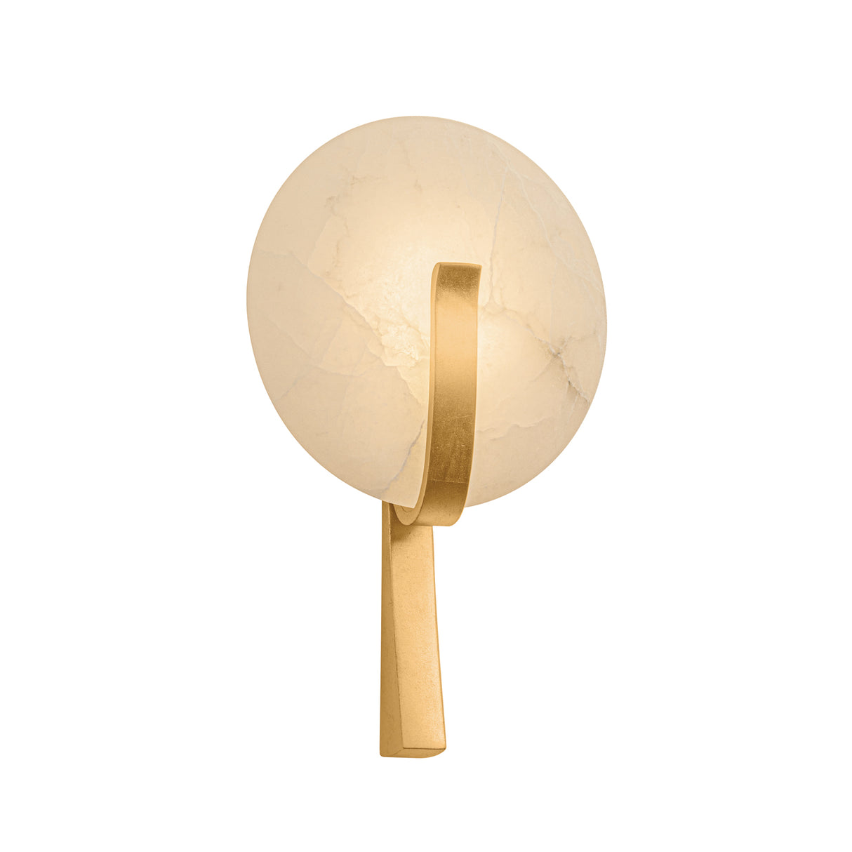 Zahara LED Wall Sconce 16", Alabaster and Gold Leaf