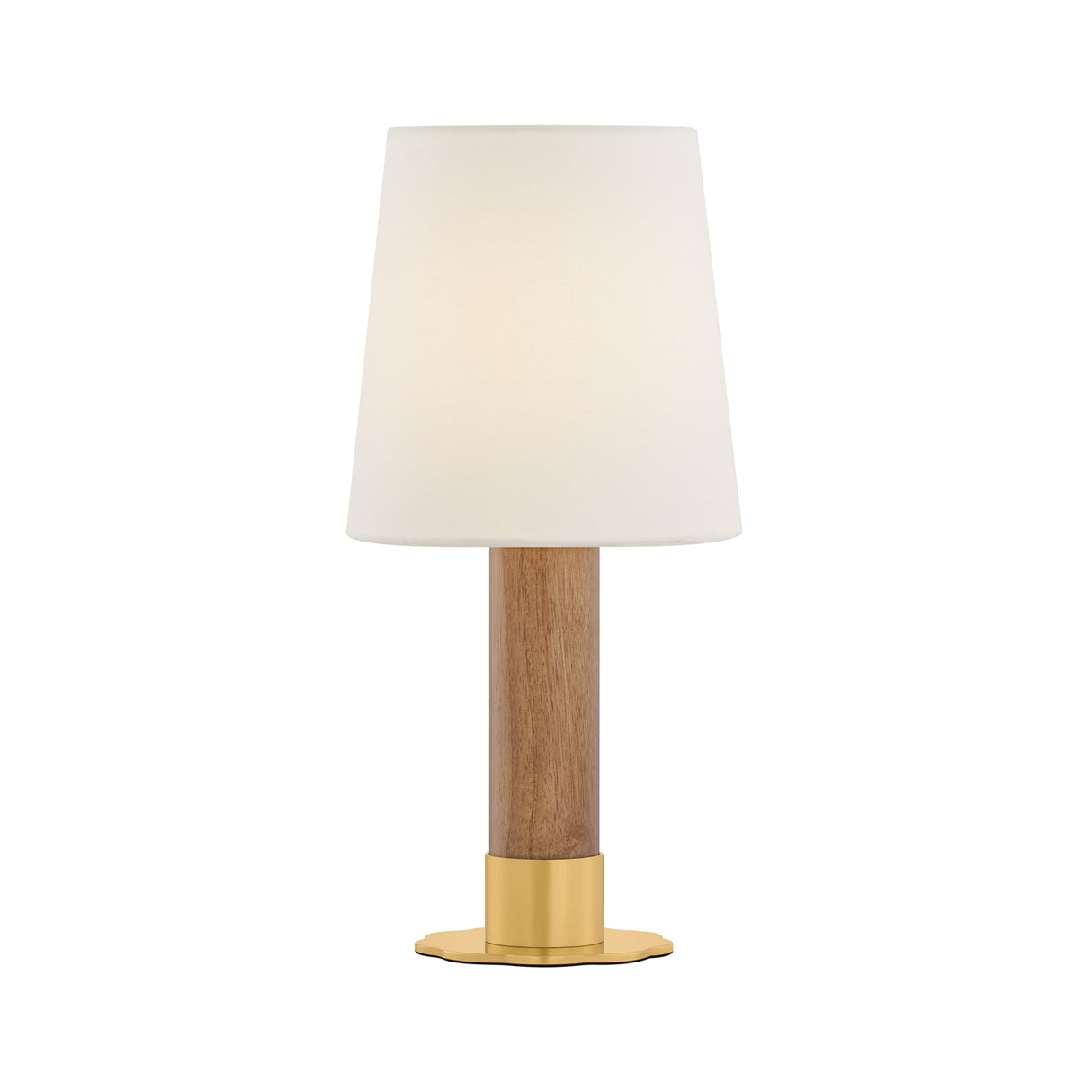 Waylen Rechargeable Table Lamp 14", Light Oak and Aged Brass