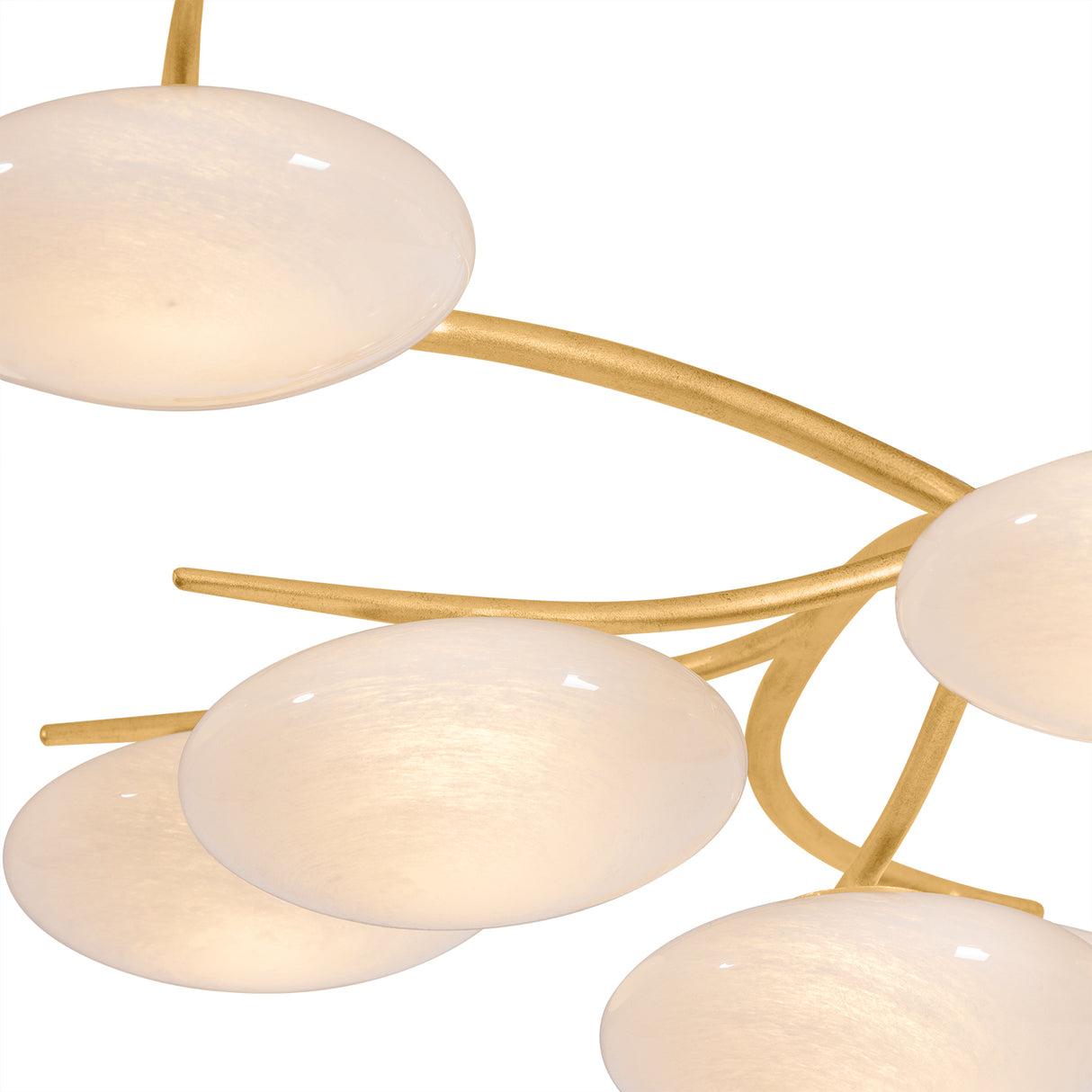 Brinley 12 Light LED Semi-Flush 45", Gold Leaf and Cloud Glass