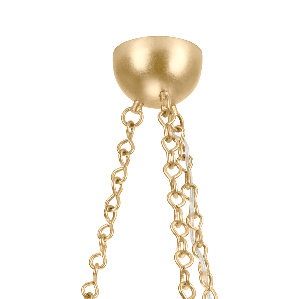Andorra Large Chandelier 30", Natural Jute and Gold Leaf
