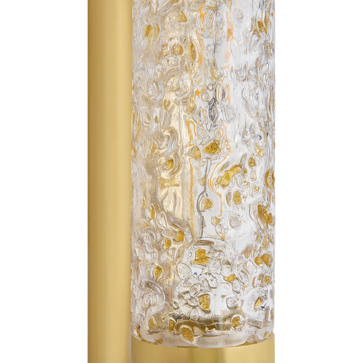Daylin Wall Sconce 16", Vintage Brass and Amber Speckled Glass