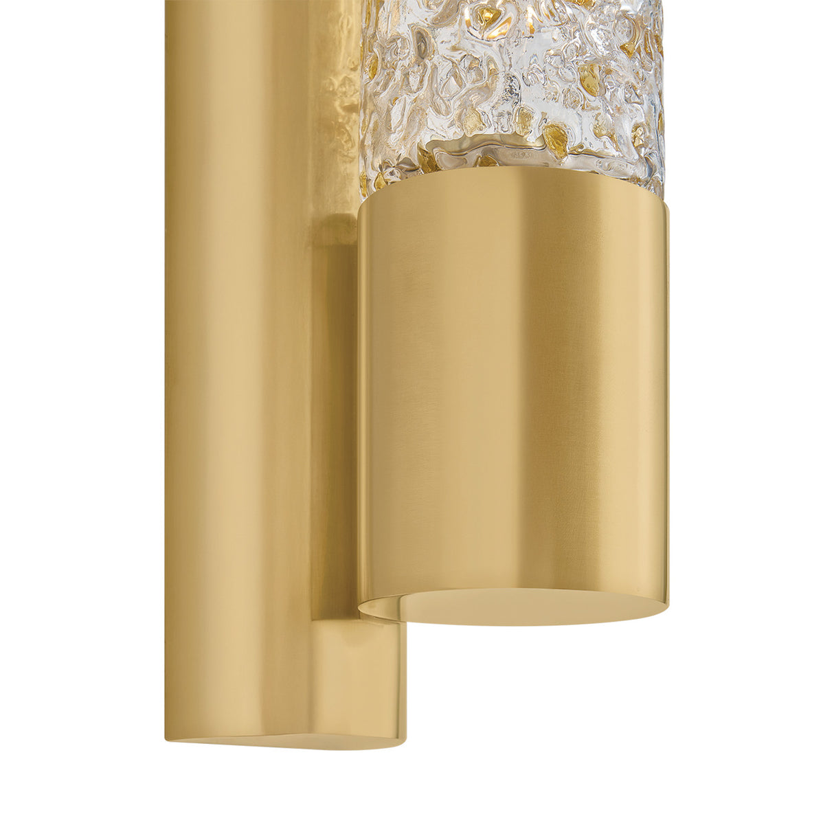 Daylin Wall Sconce 16", Vintage Brass and Amber Speckled Glass