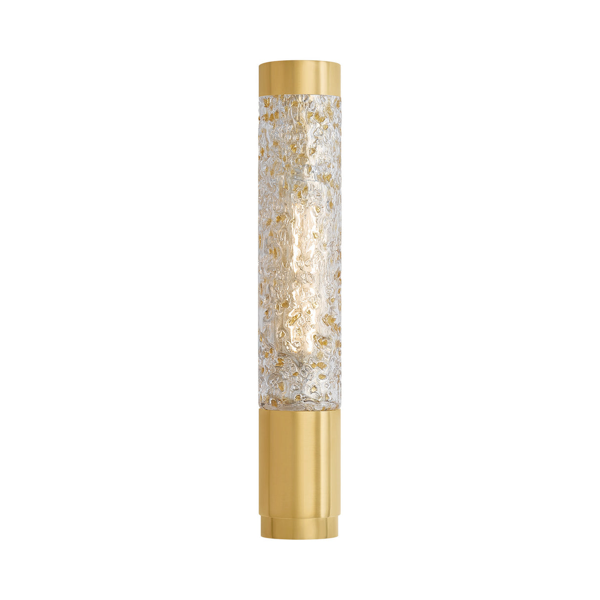 Daylin Wall Sconce 16", Vintage Brass and Amber Speckled Glass
