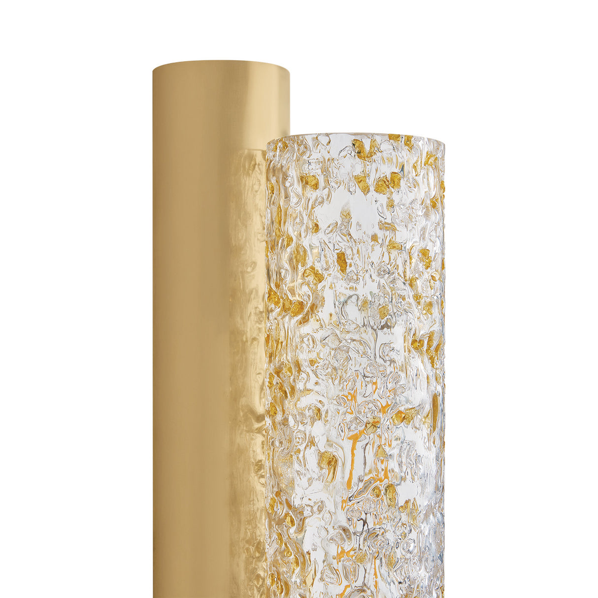 Daylin Wall Sconce 24", Vintage Brass and Amber Speckled Glass