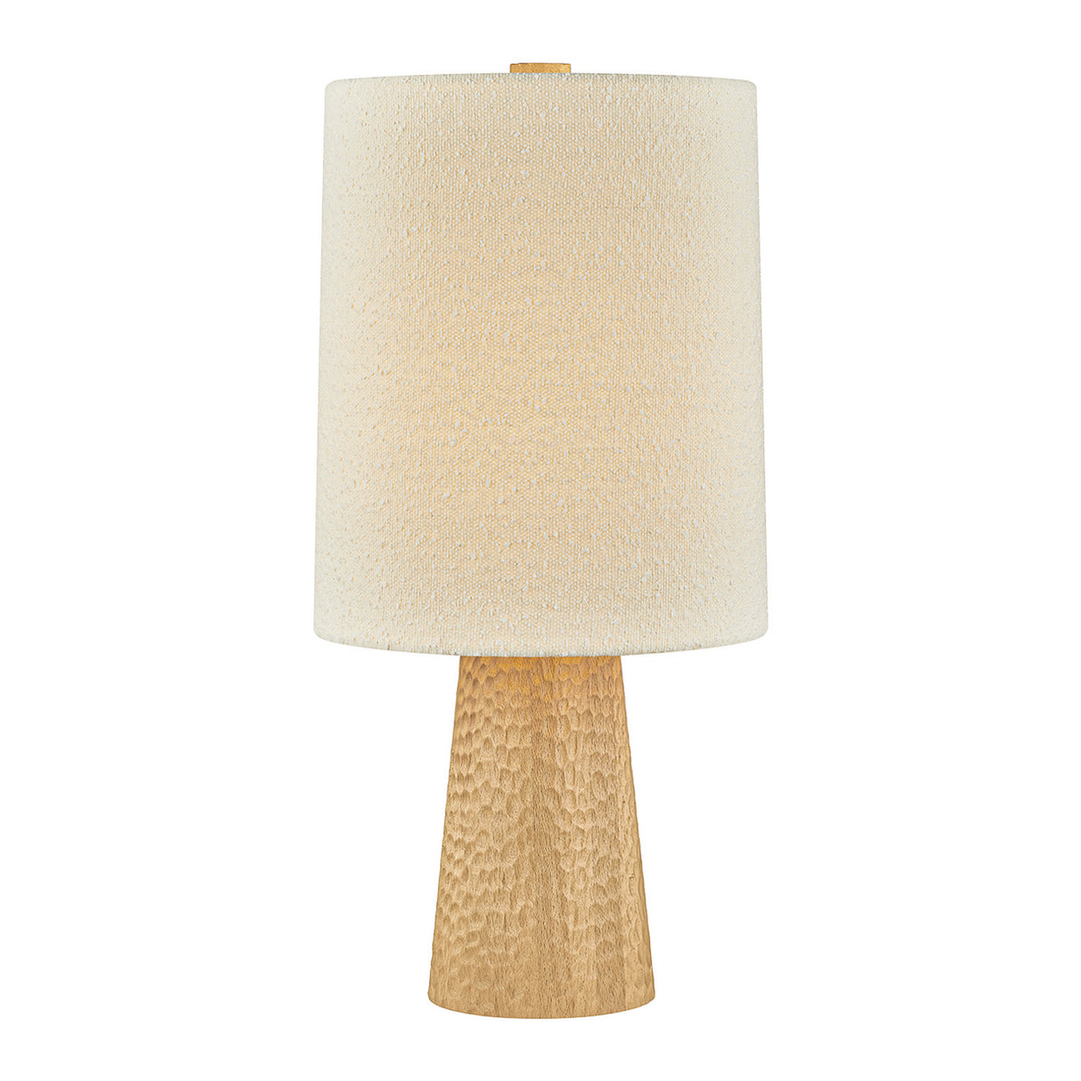 Gillian Table Lamp 30", Ivory Boucle, Beech Wood, and Aged Brass