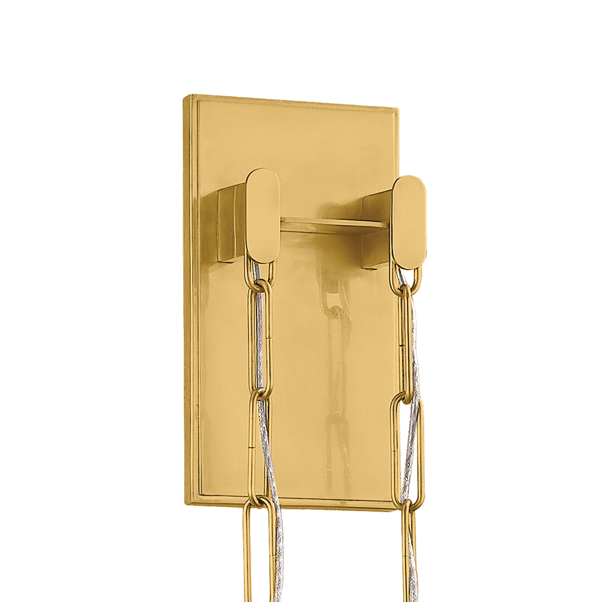 Florencea LED Wall Sconce 34", Vintage Brass and Champagne Glass