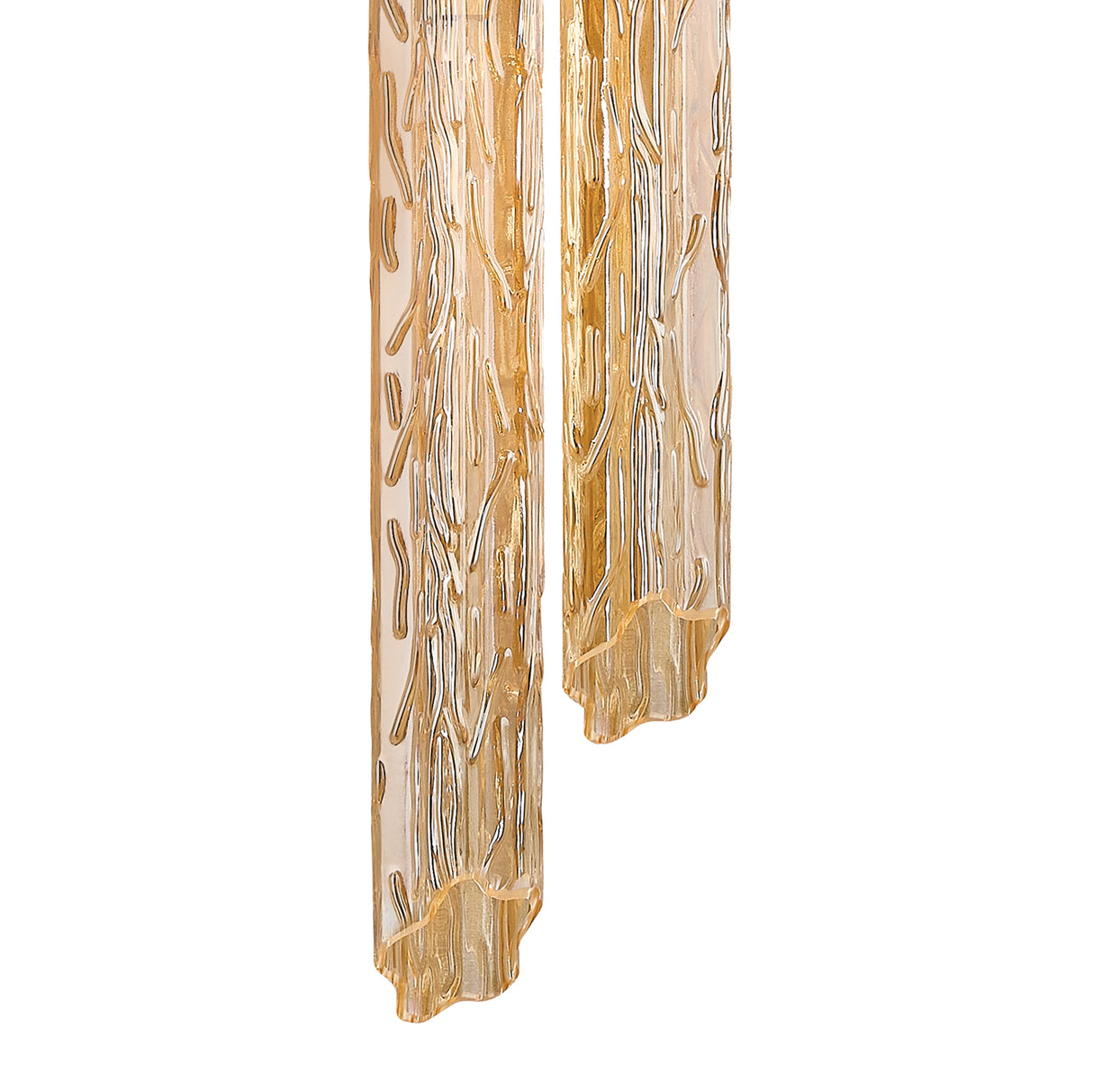 Florencea LED Wall Sconce 34", Vintage Brass and Champagne Glass